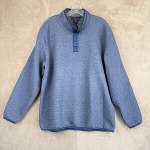 Wilkens‎ Bros Sweater Mens XXL Blue Heritage Collection 1/4 Snap Quilted Fleece